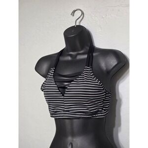 Victorias Secret Sport Black And White‎ Striped Sports Bra Size M